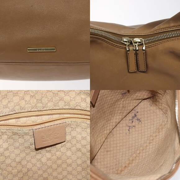 GUCCI Shoulder Bag Leather Brown Gold 001 001 - Picture 11 of 12
